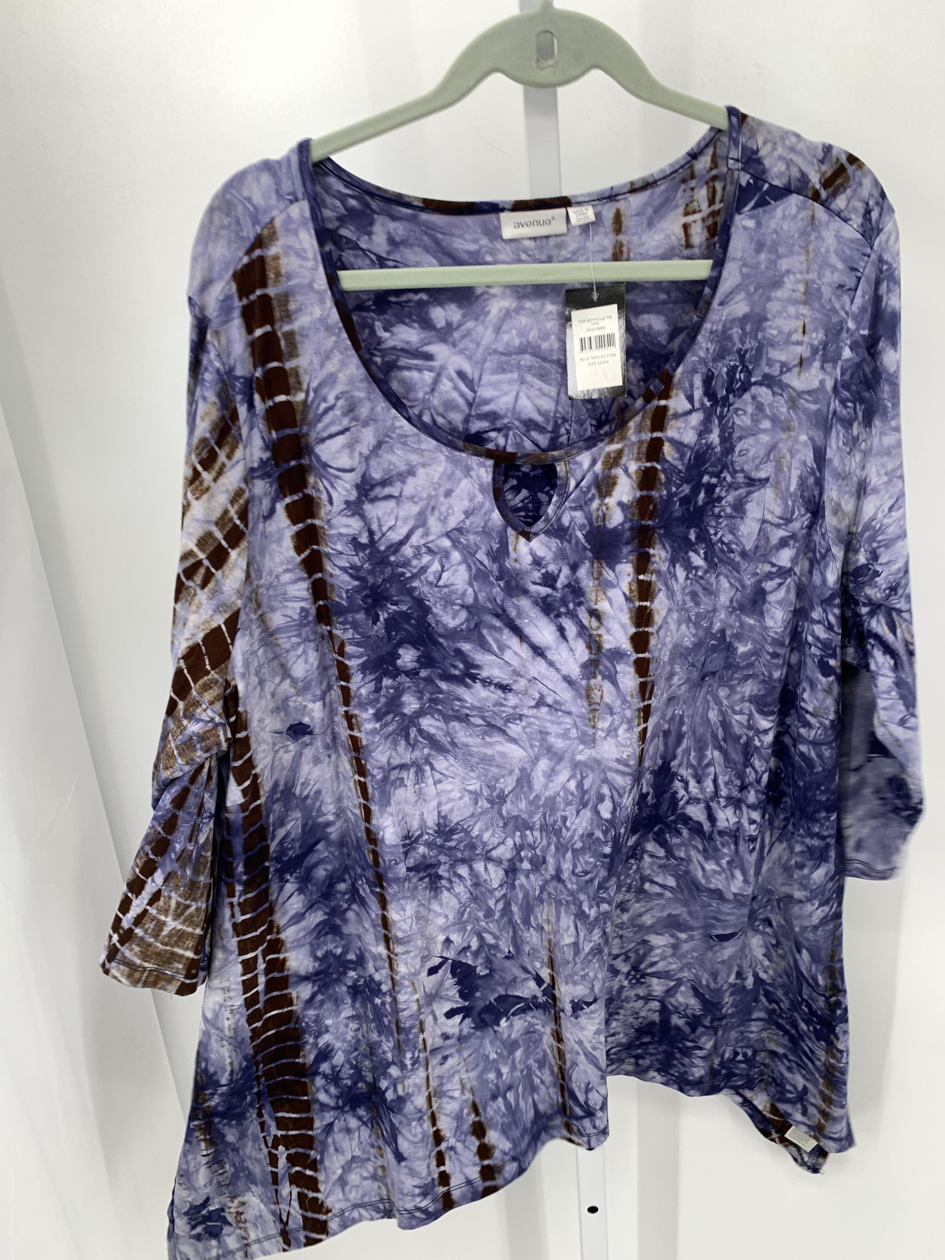 Avenue Size 22/24 W Womens 3/4 Sleeve Shirt
