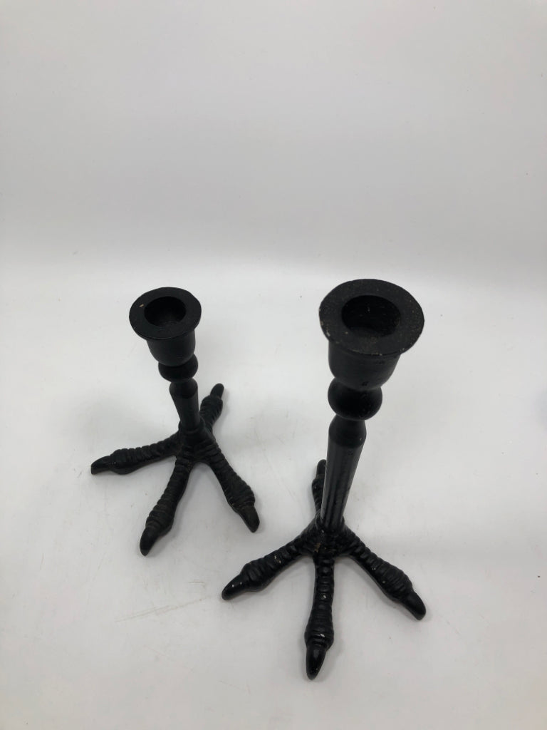 2 CROW TALONS CANDLE STICK HOLDERS.