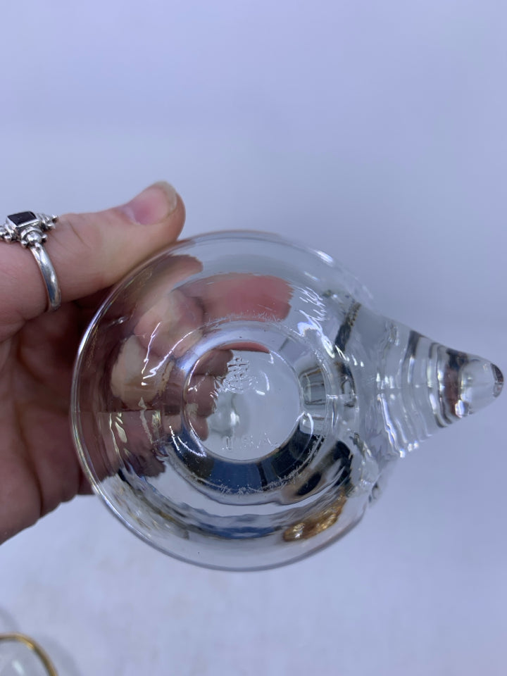CLEAR GLASS FISH TRINKET BOX.