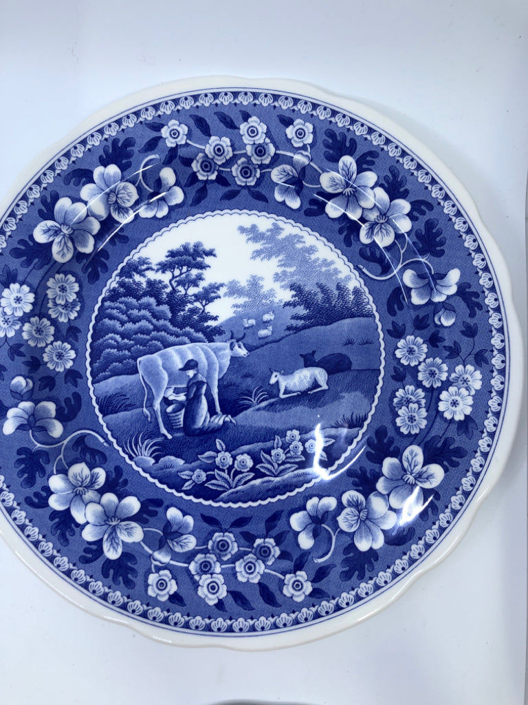 5 SPODE BLUE ROOM COLLECTION DINNER PLATE SET.