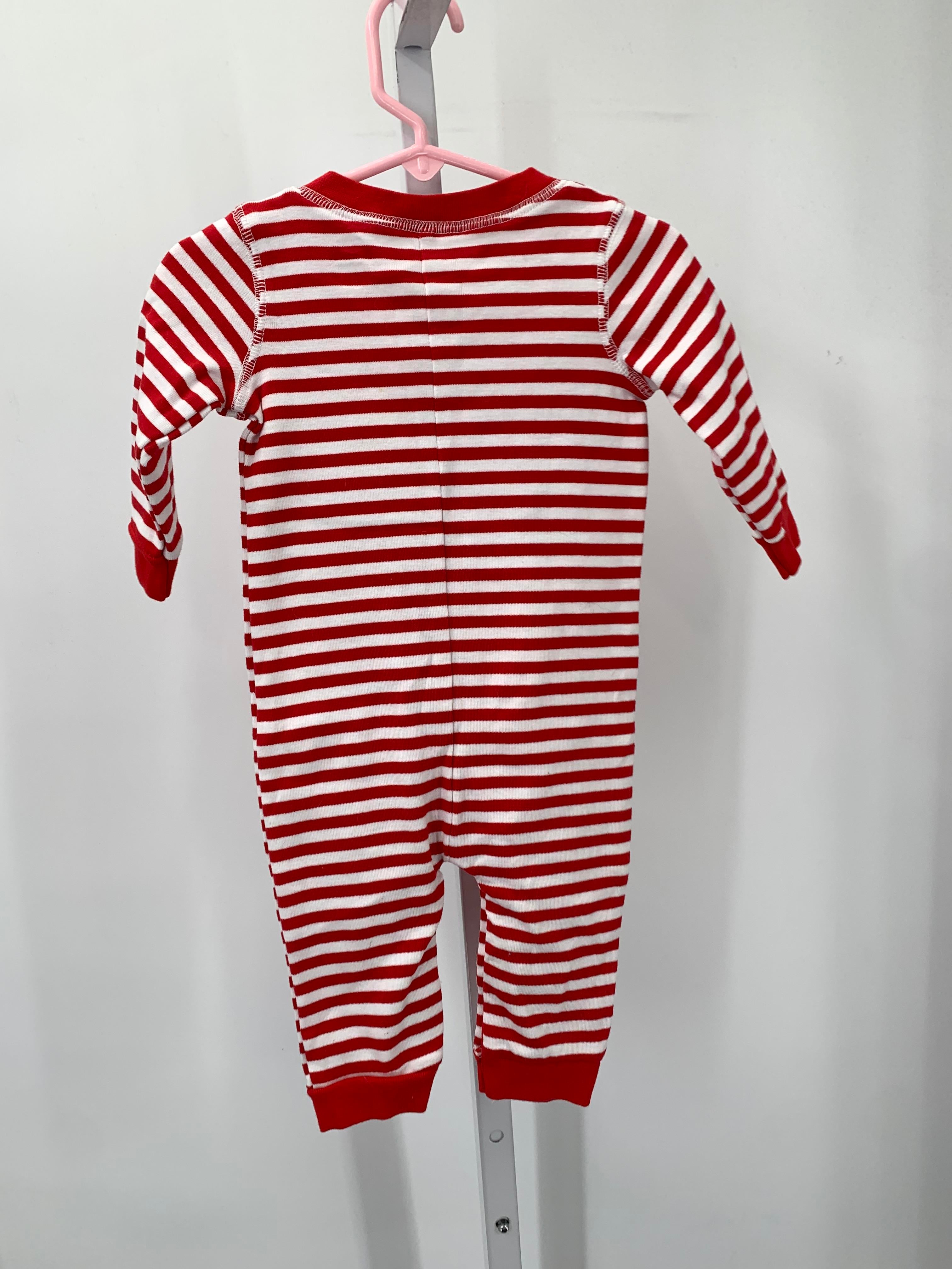 LONG SLV ROMPER STRIPES SANTA