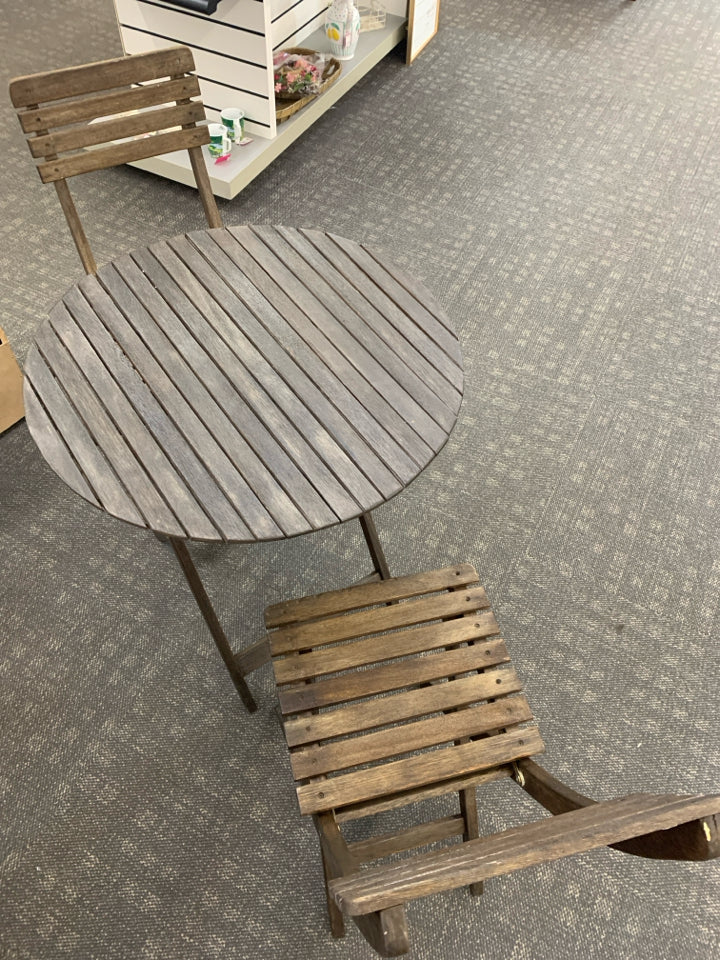 FOLDING BISTRO TABLE & 2 CHAIRS SET.