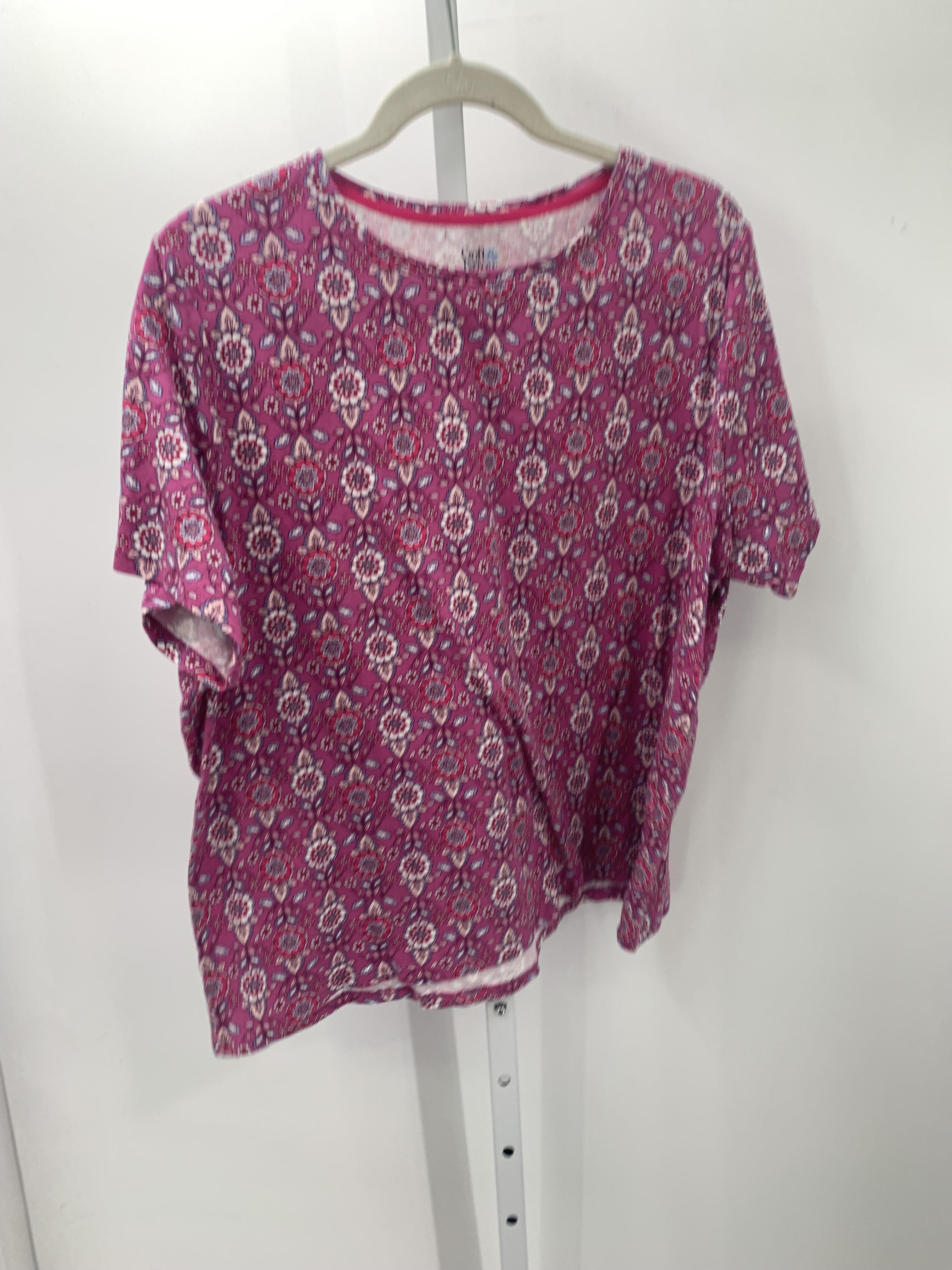 Croft & Barrow Size 1X Womens Short Sleeve Shirt
