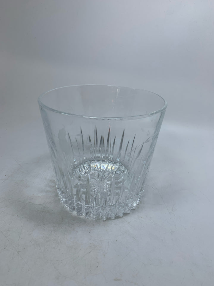 HEAVY CRYSTAL PRINCESS HOUSE W/ ETCHED FLOWERS ICE BUCKET.