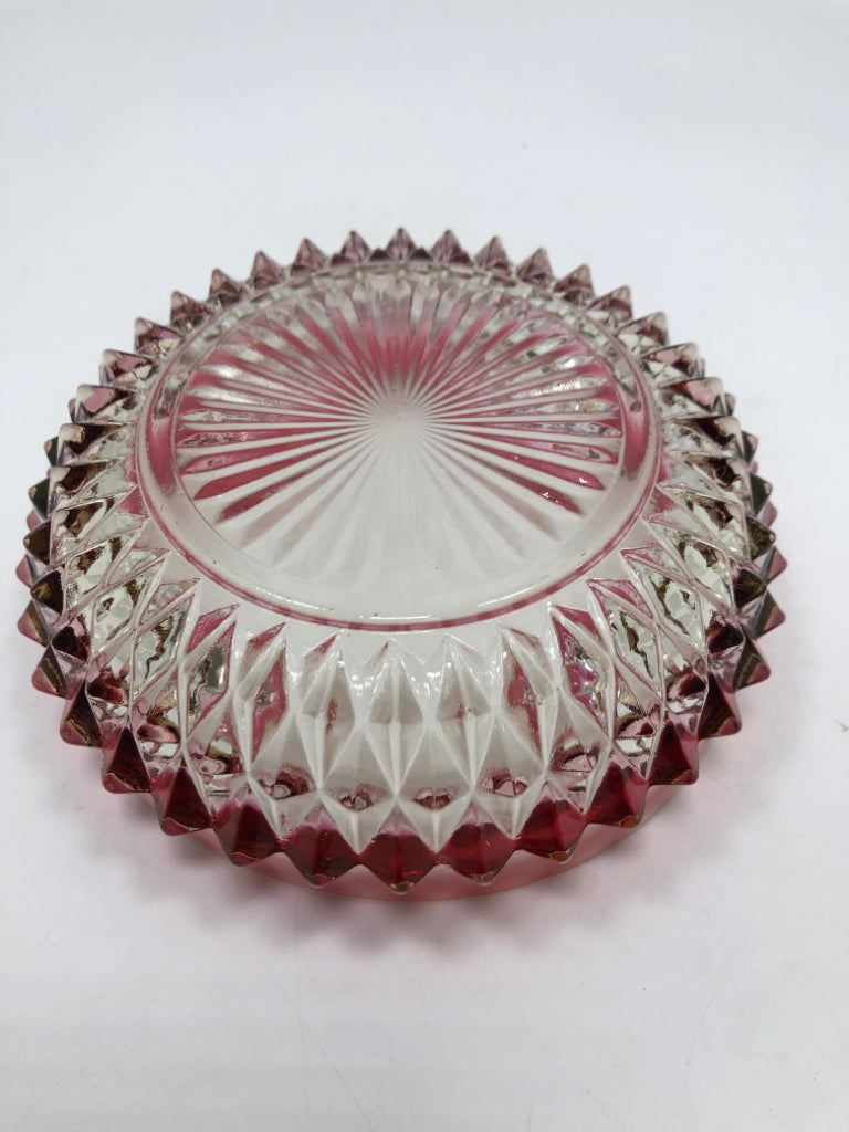 VTG TEXTURED BOWL W/RED RIM.