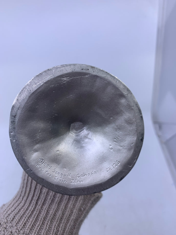 PEWTER TAPERED CANDLE HOLDER FOOTED.