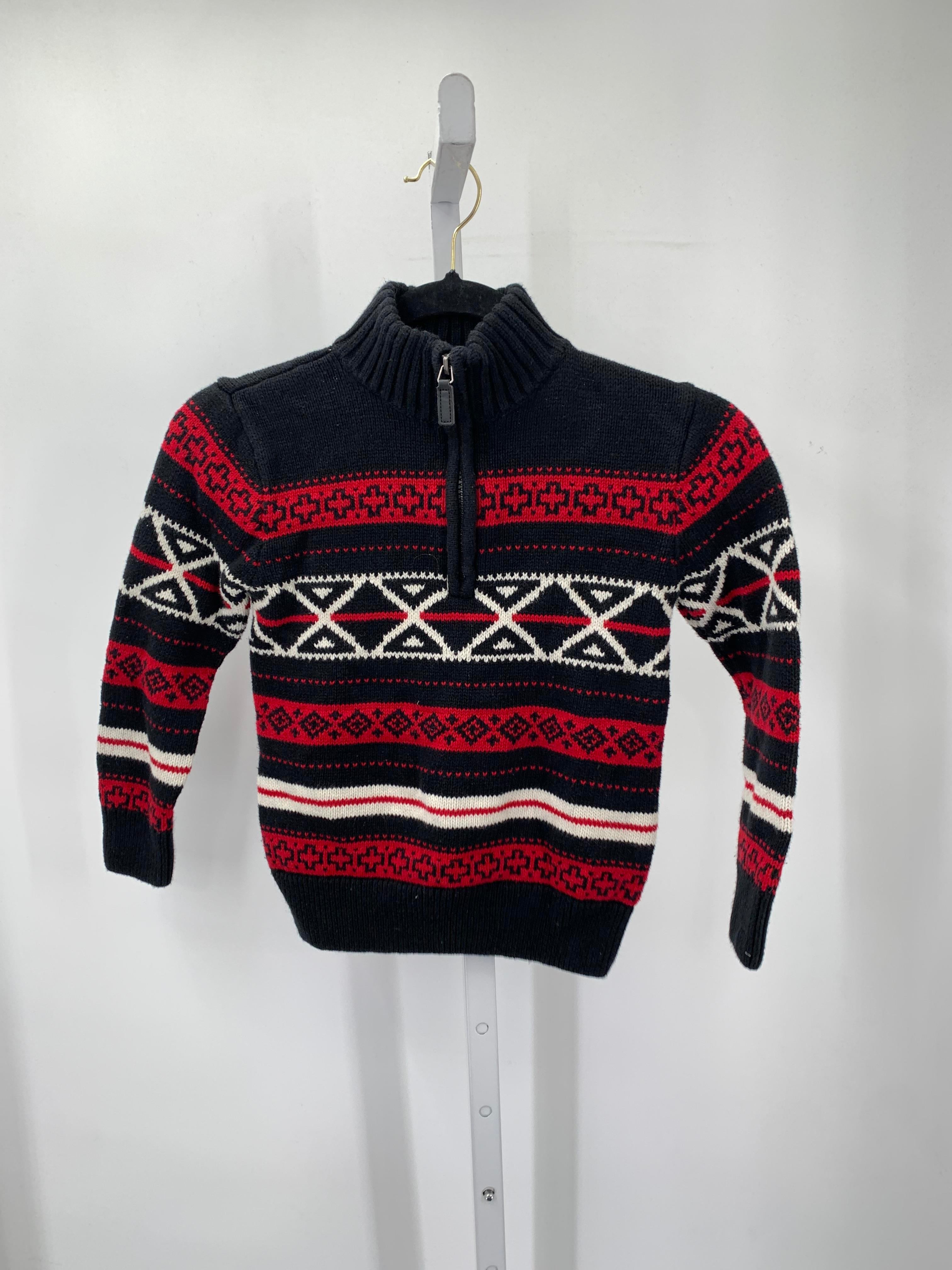 RED PATTERN PARTIAL ZIP