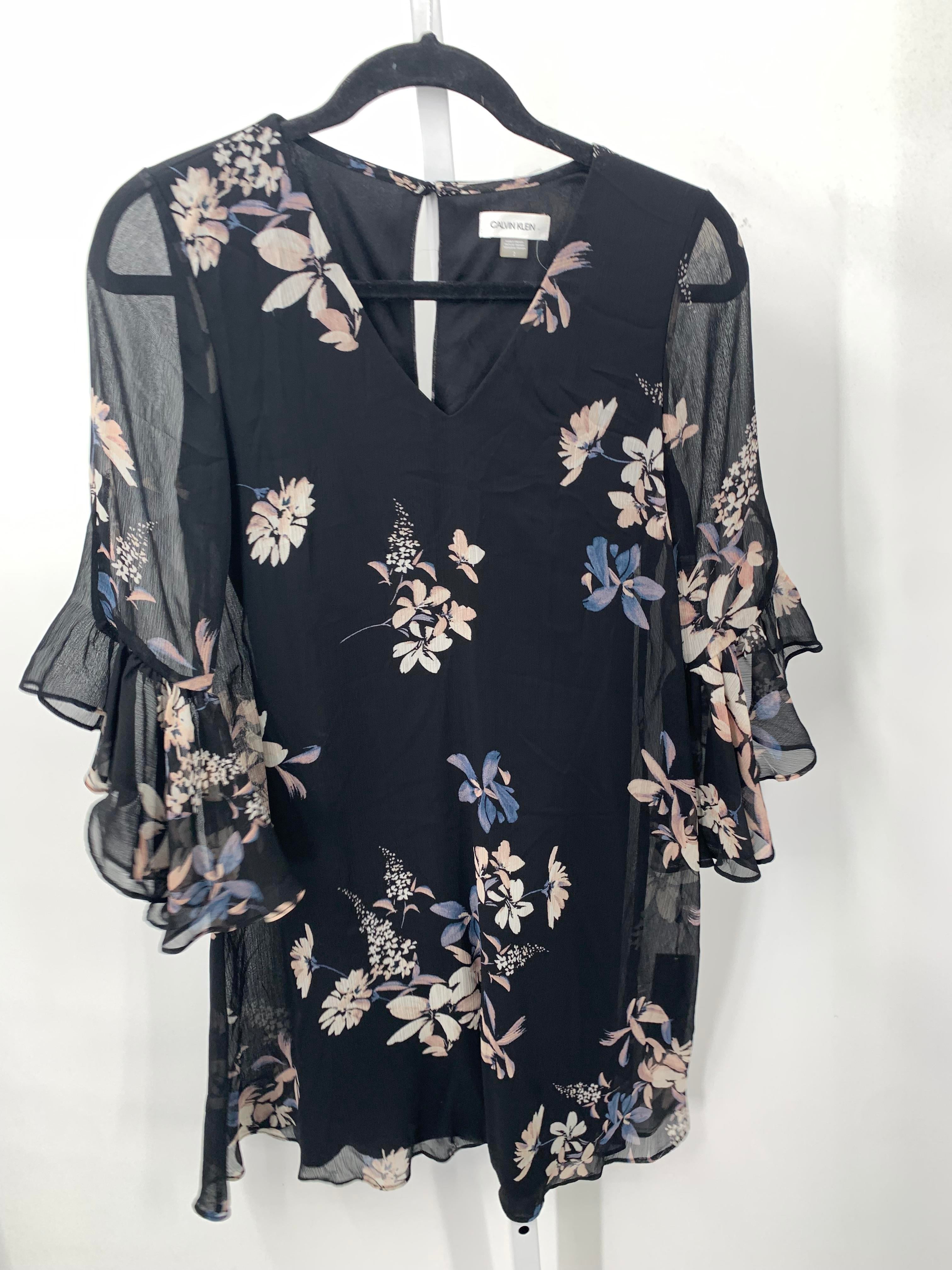 Calvin Klein Size 2 Misses 3/4 Sleeve Dress