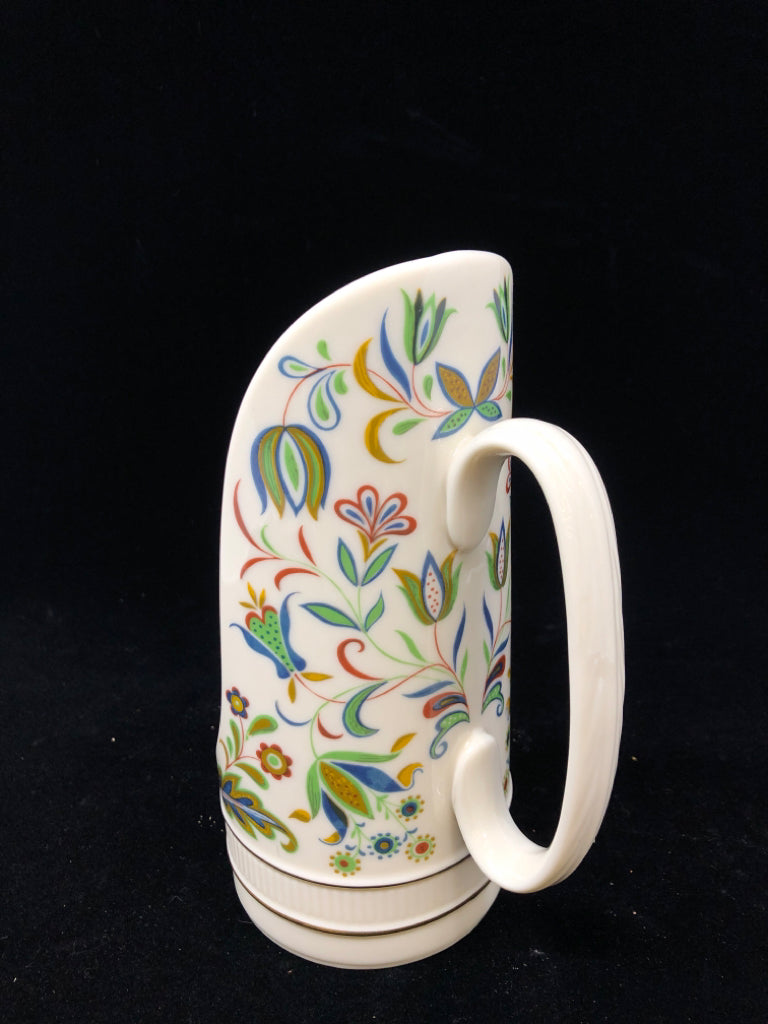 LENOX BLUE/GREEN FLORAL CANDLESTICK HOLDER.