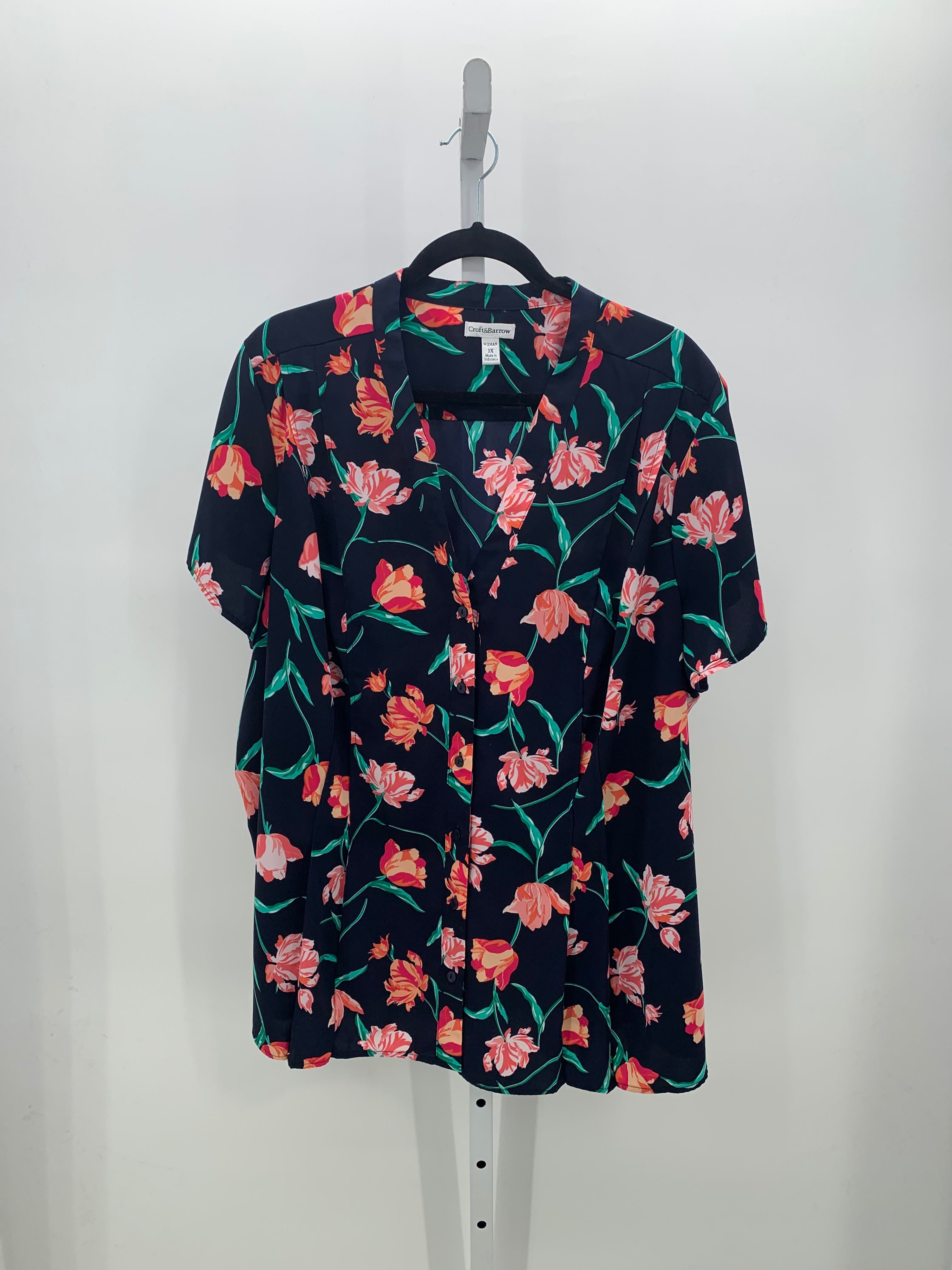 Croft & Barrow Size 3X Womens Short Sleeve Shirt