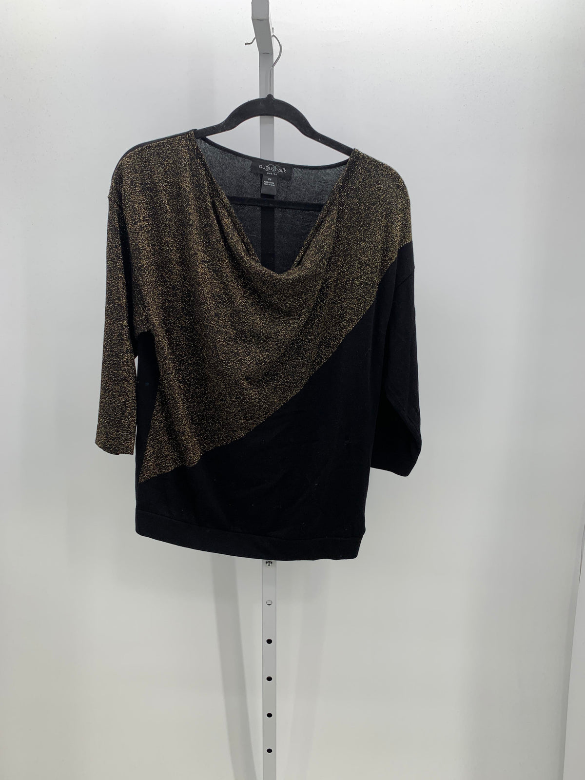 August Silk Size Medium Petite Petite 3/4 Sleeve Sweater