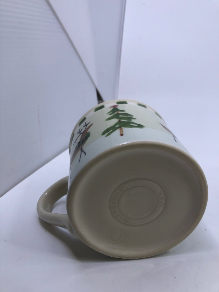 2 HEAVY REINDEER MUGS.