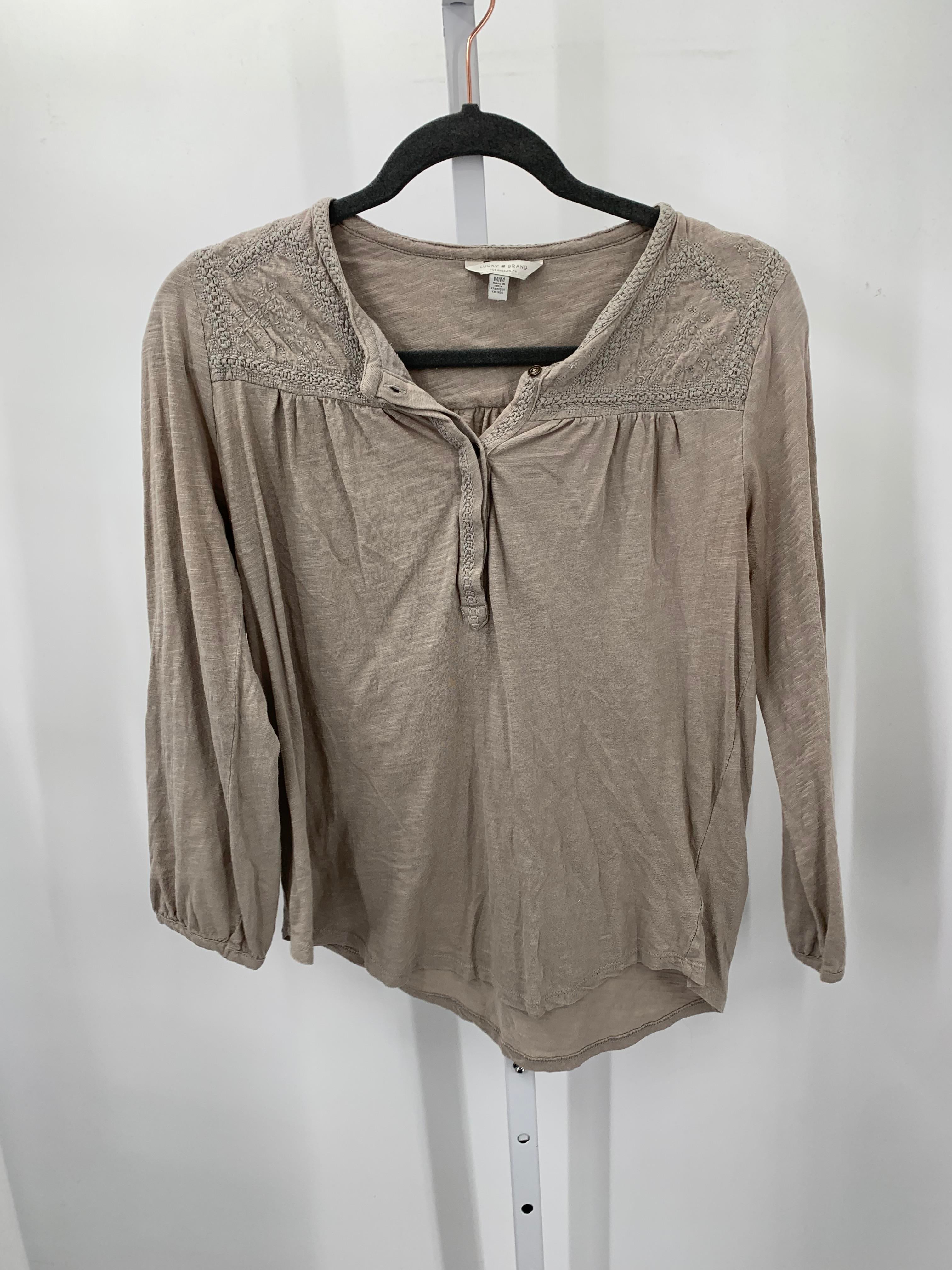 Lucky Brand Size Medium Misses 3/4 Sleeve Shirt