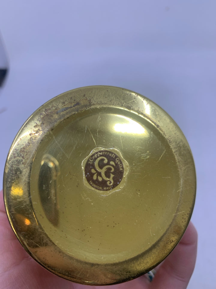 SMALL COPPER OWL BANK.