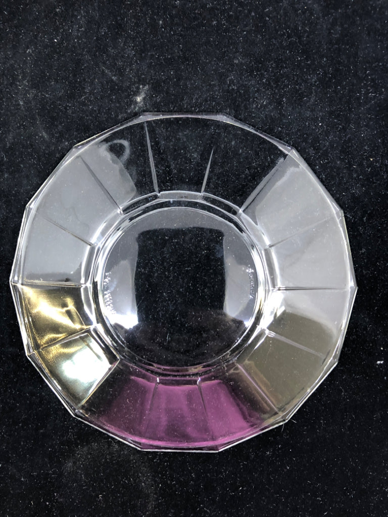 6 CLEAR GLASS PLATES BORMIOLI ITALY.