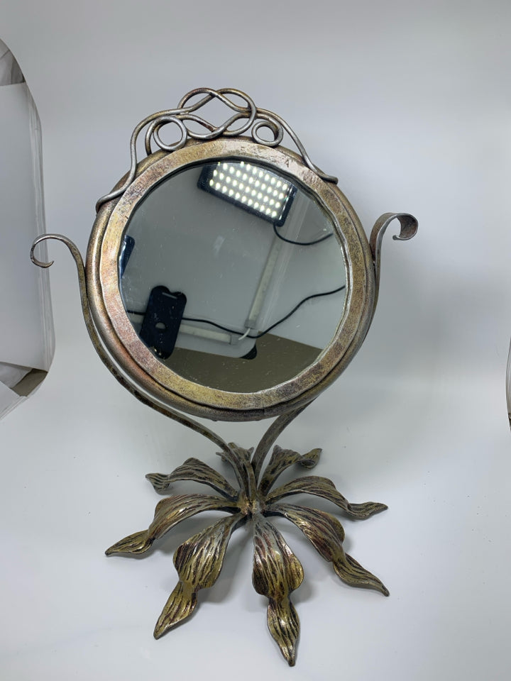 HEAVY METAL FLOWER PETAL BASE W/ SCROLL DETAILS.