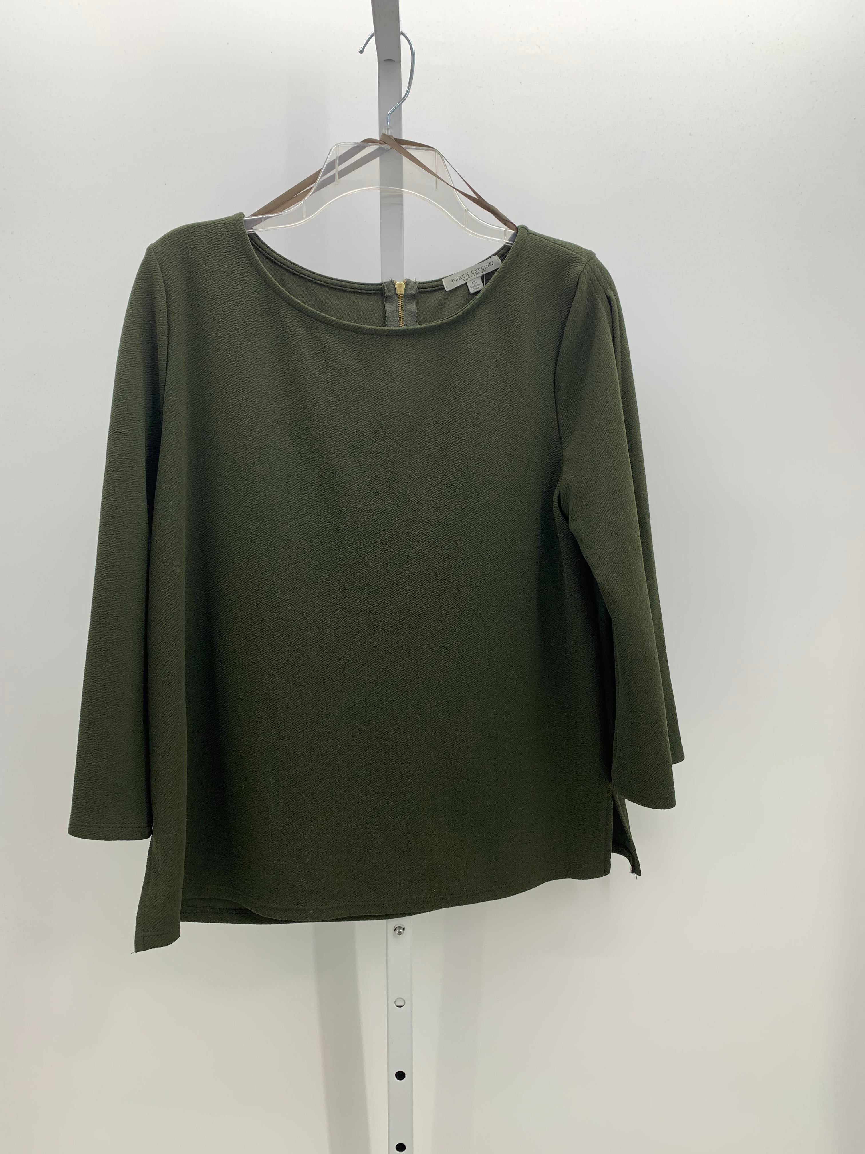 Green Envelope Size Extra Large Misses 3/4 Sleeve Shirt