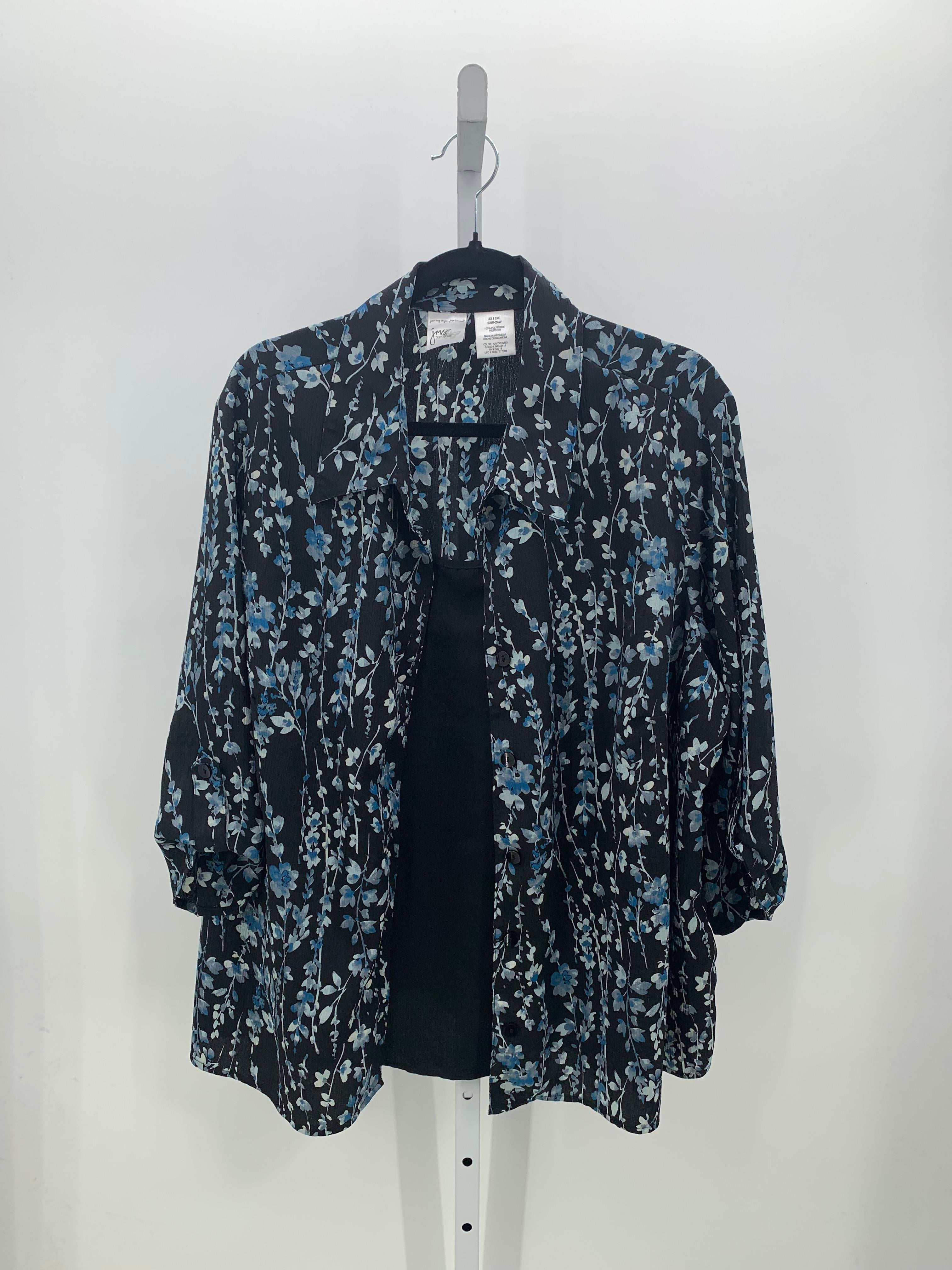 Just My Size Size 3X Womens 3/4 Sleeve Shirt