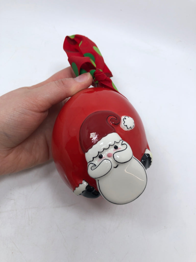 SANTA, I'M DEFINITELY NAUGHTY RED SANTA ORNAMENT.