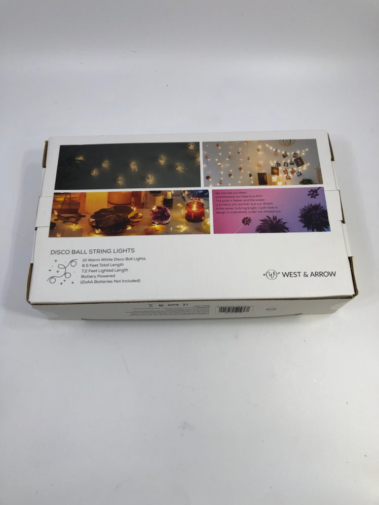 NIB DISCO BALL STRING LIGHTS.