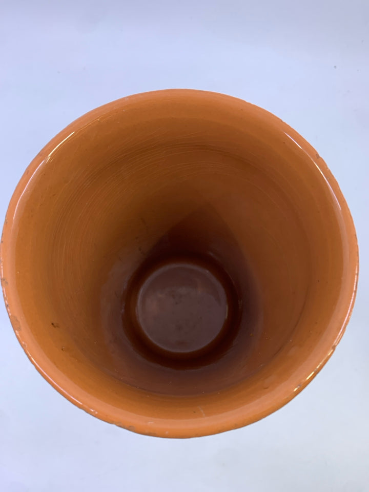 BLUE GLAZED TERRA COTTA BOTTLE SLEEVE.