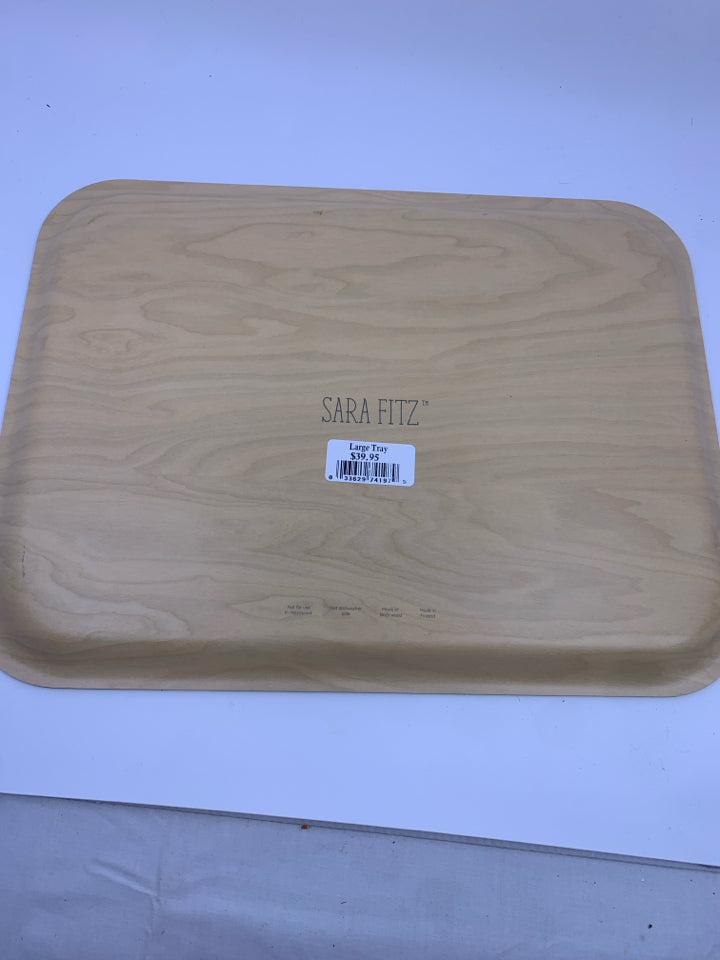 MINT GREEN MELAMINE CHECKERED TRAY.