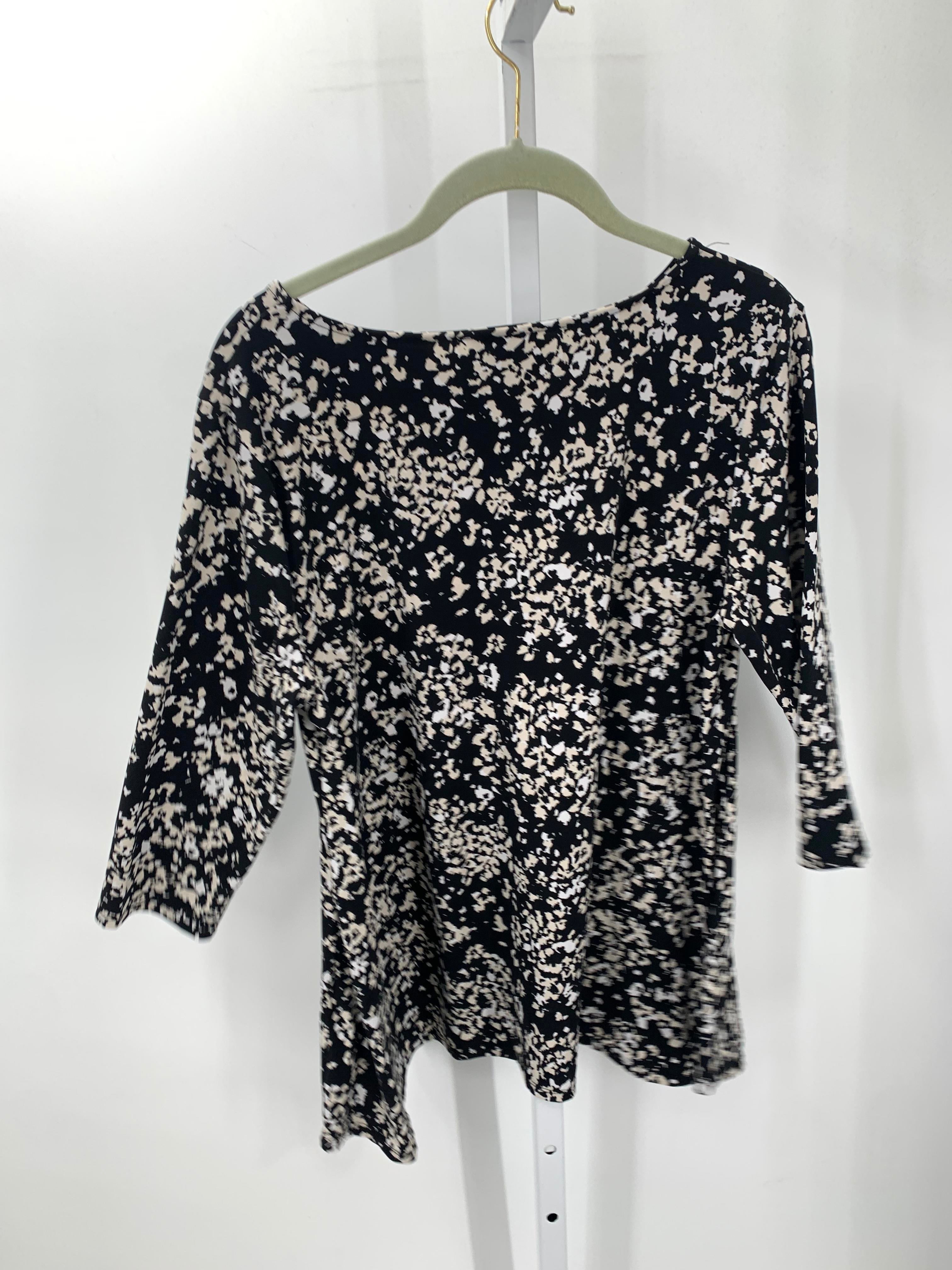 JM Collection Size Large Petite Petite 3/4 Sleeve Shirt