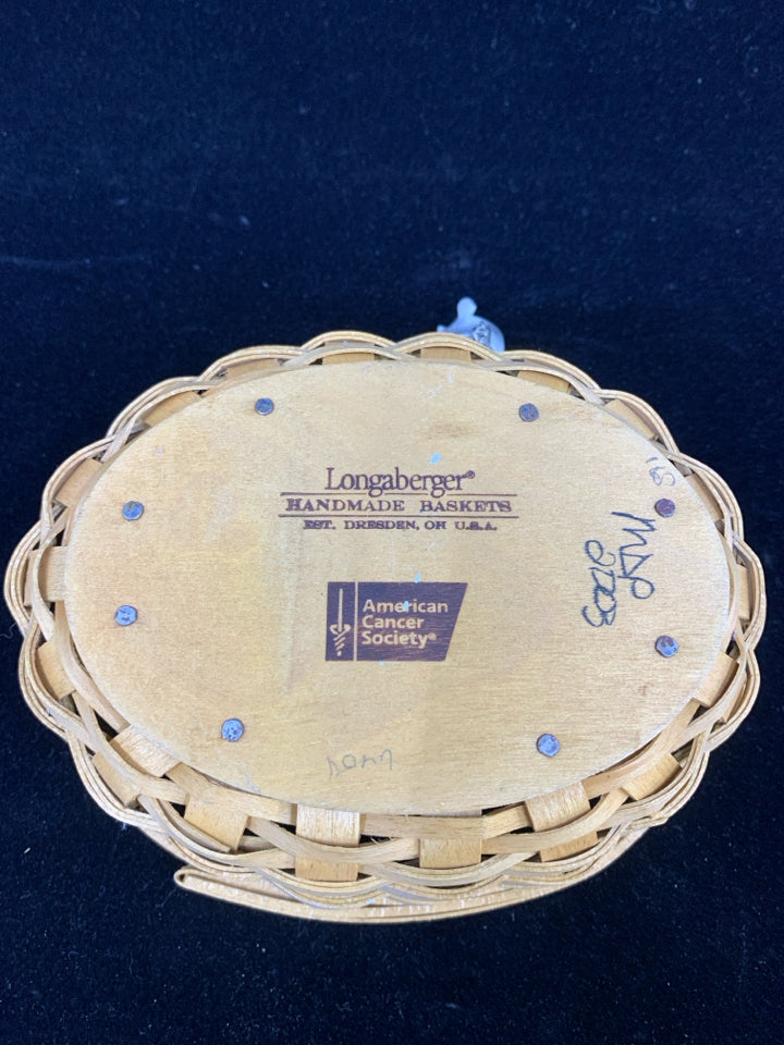 2003 HOPE PIN BASKET W/LID AMERICAN CANCER SOCIETY.