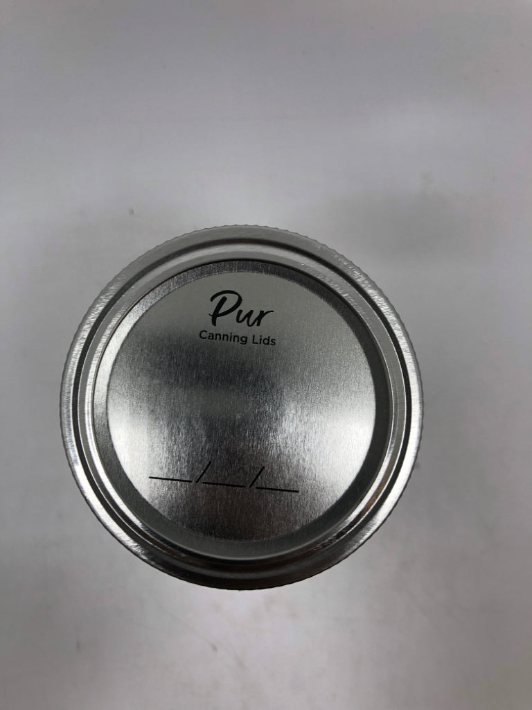 GLASS BALL MASON JAR W/SCREW LID.