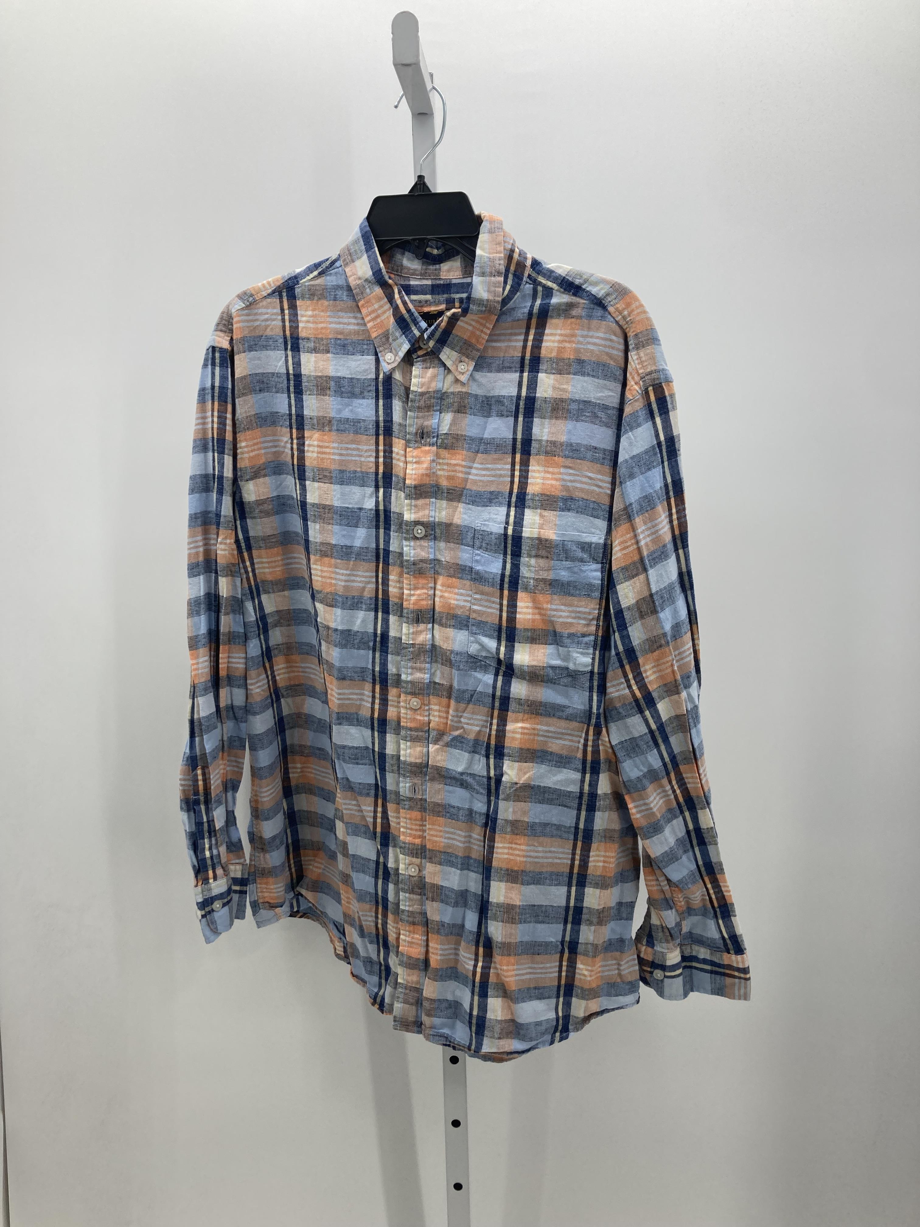 ORANGE PLAID BTN DOWN