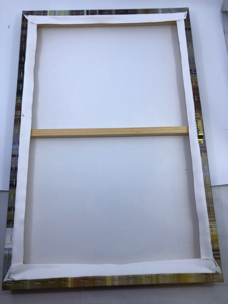 WHITE AND BROWN PAINTED FLOWERS CANVAS.