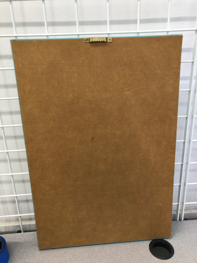 TINKERBELL AIR-BRUSH DESIGN ON BLUE CANVAS.