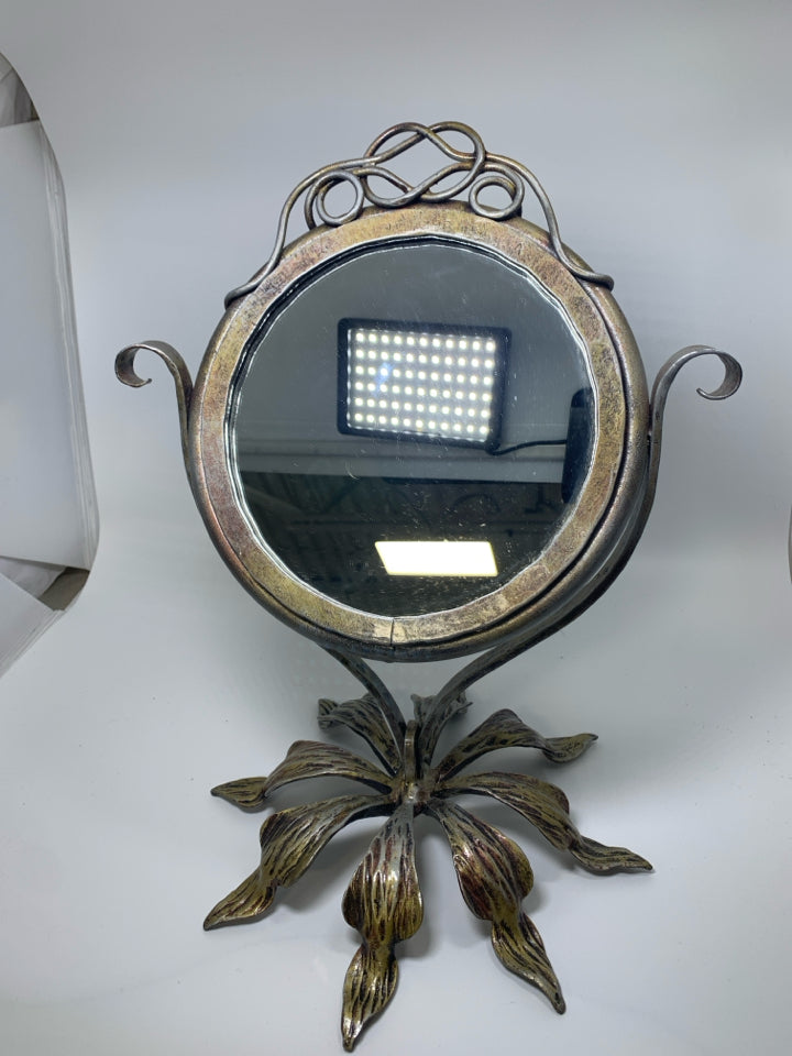 HEAVY METAL FLOWER PETAL BASE W/ SCROLL DETAILS.
