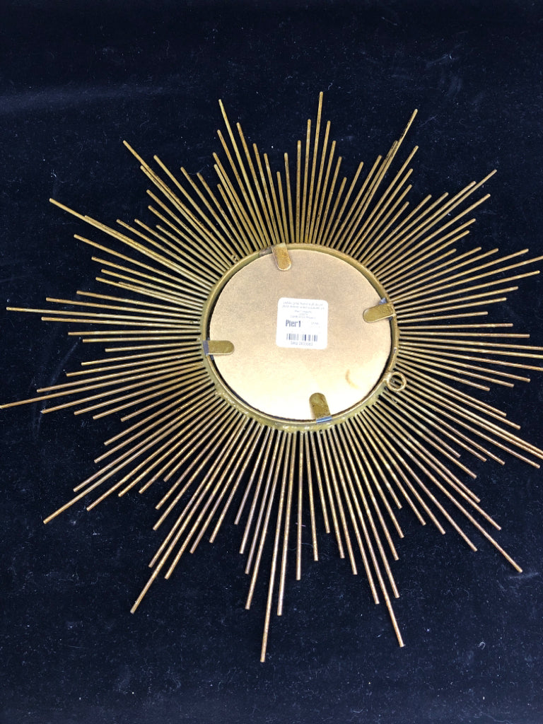 2 HEAVY BRASS COLORED MIRROR STARBURST.