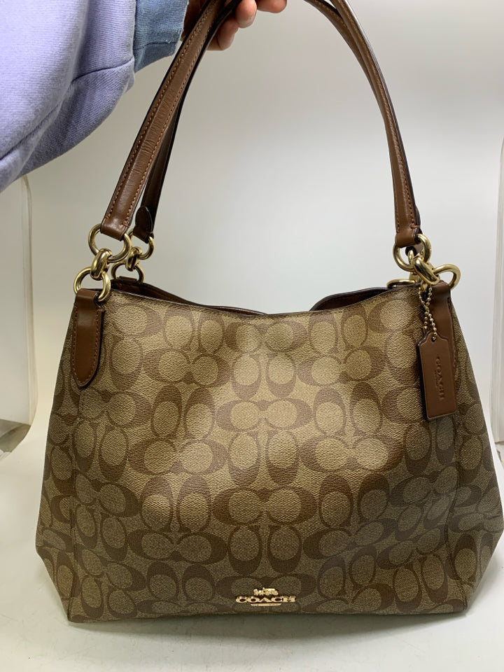Coach F80298 Hallie Signature Canvas Shoulder Bag