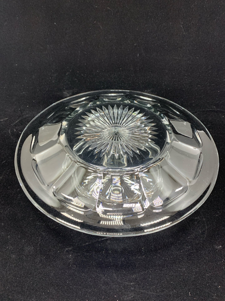 CUT GLASS CHEESE AND CRACKER SERVING TRAY.