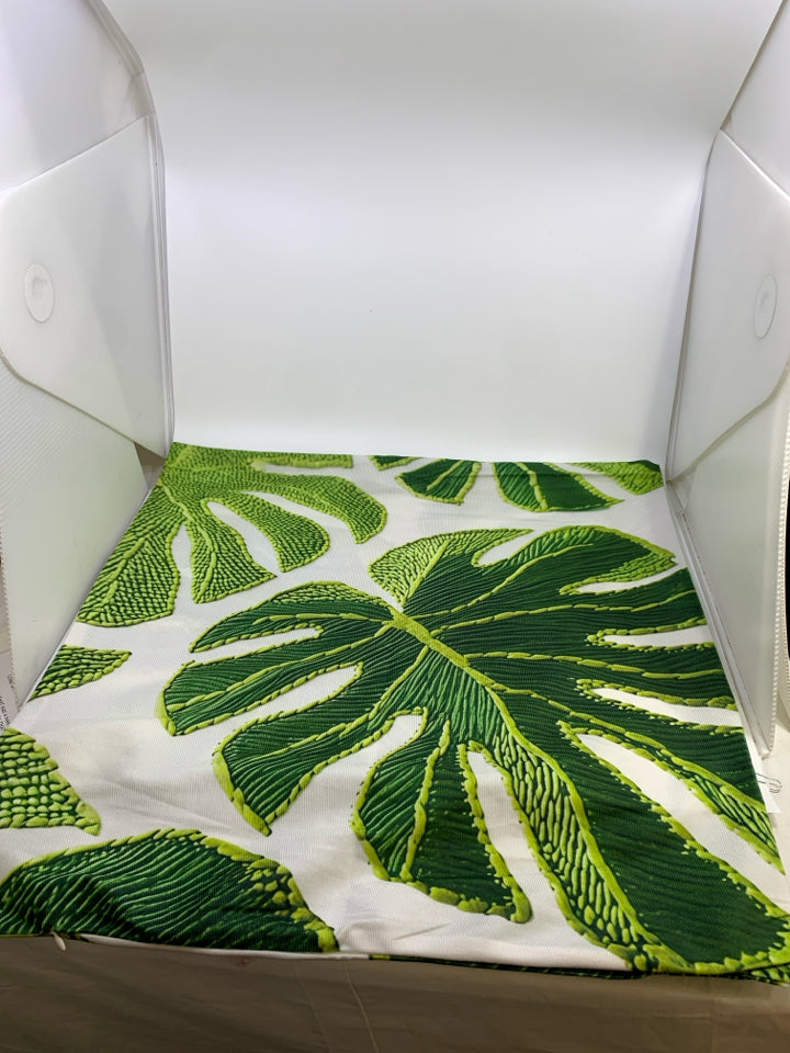LARGE PILLOW CASE W/PLANT&LEAF DESIGN.