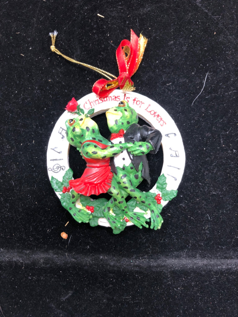 DANCING FROG LOVERS ORNAMENT.