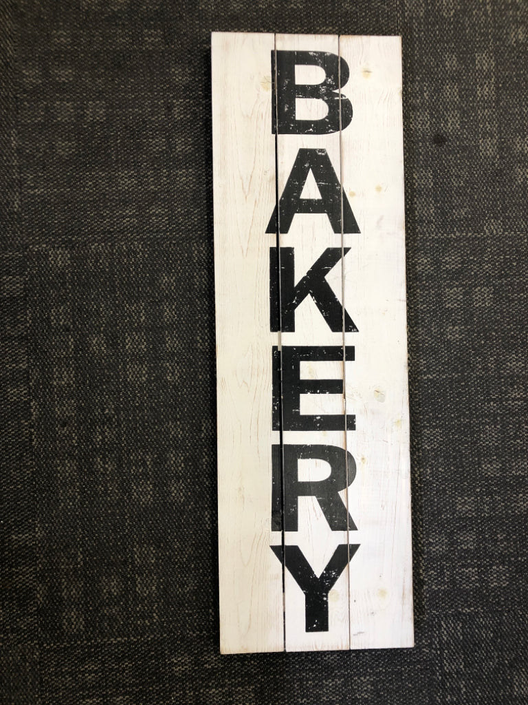 WHITE BAKERY SIGN.