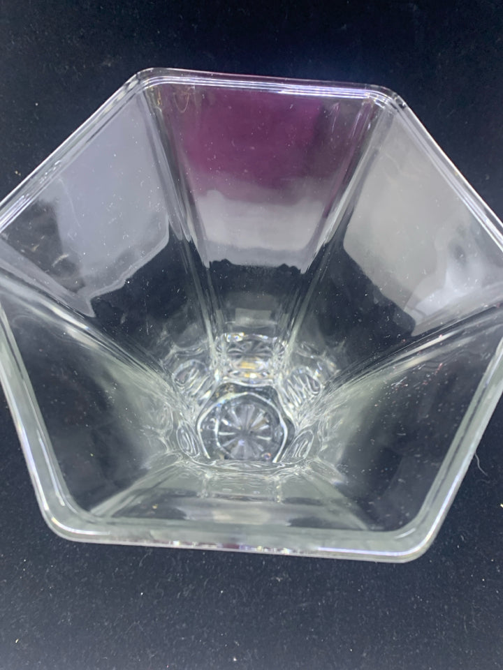 HEAVY TALL GLASS VASE.
