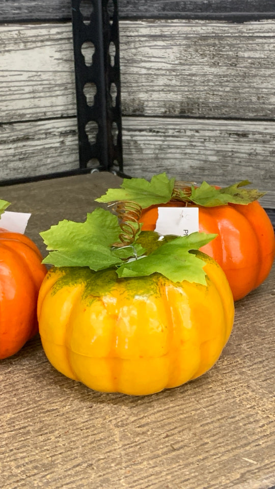 3 FOAM PUMPKINS DECOR.