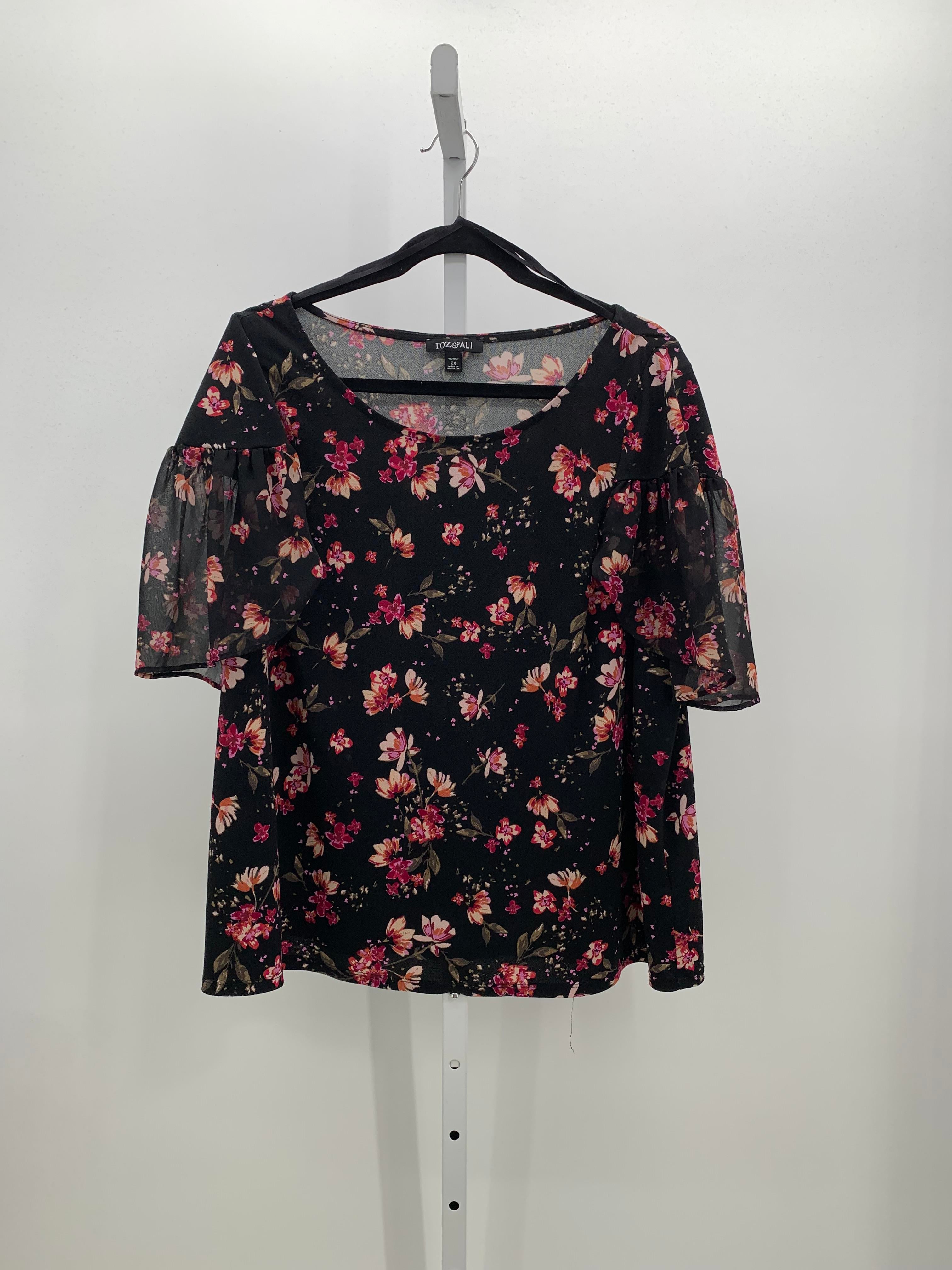 Roz & Ali Size 2X Womens Short Sleeve Shirt