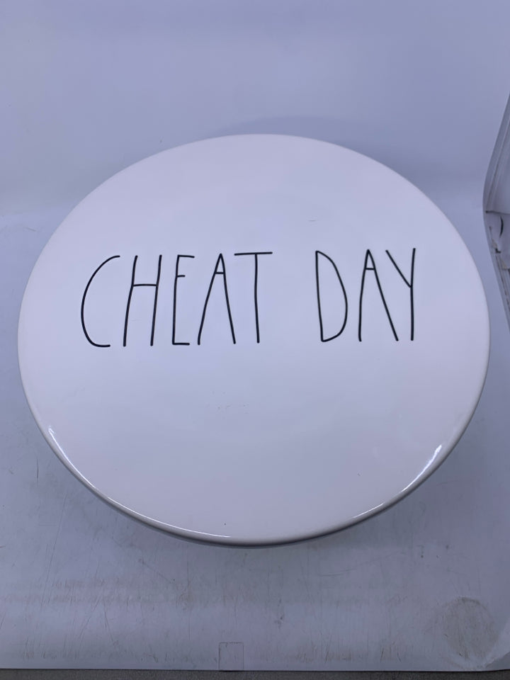 FOOTED WHITE CHEAT DAY CAKE STAND.