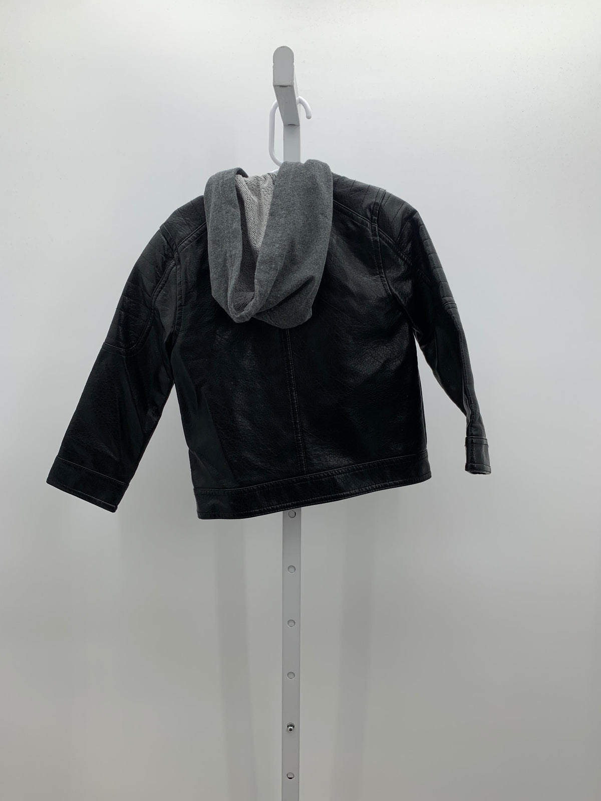 HOODED FAUX LEATHER