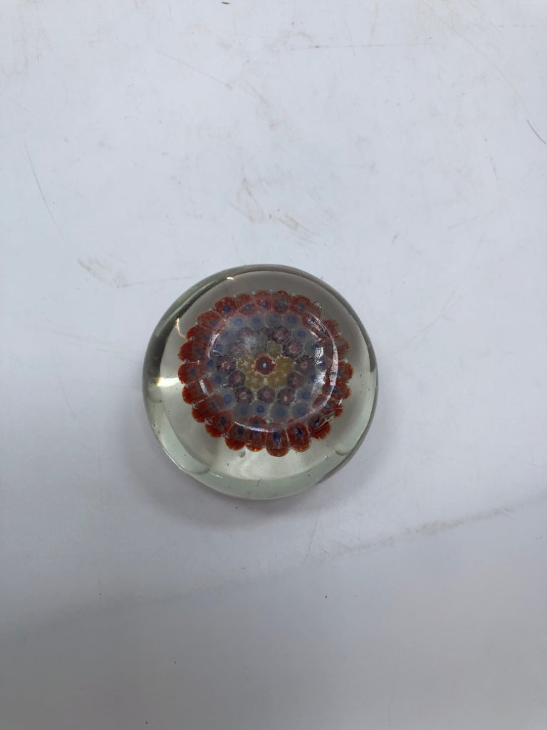 MILLEFIORI GLASS PAPERWEIGHT.