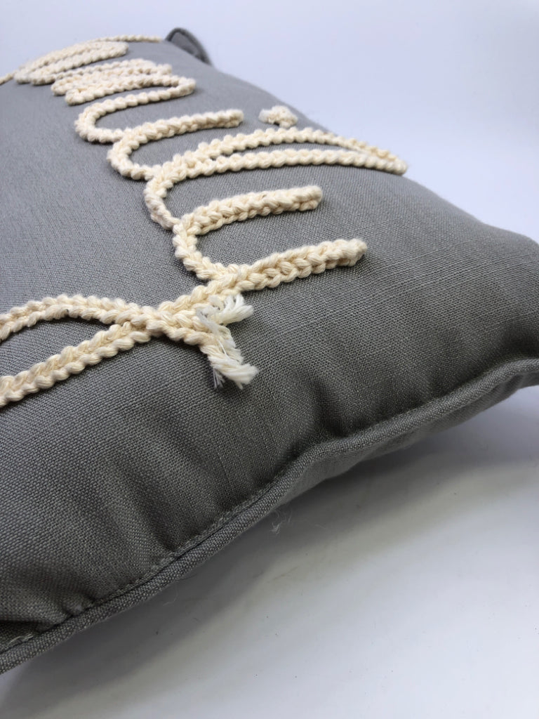 GREY FAMILY RECTANGLE PILLOW.