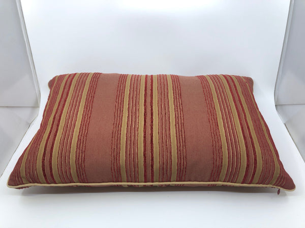 RED AND TAN STRIPPED LONG PILLOW.
