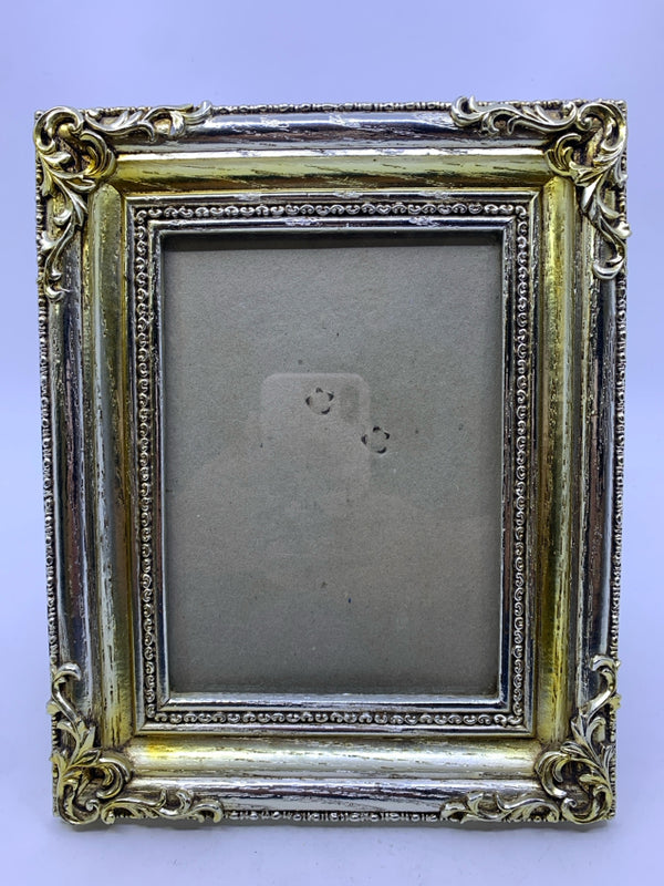 GOLD/SILVER SCROLL PICTURE FRAME.