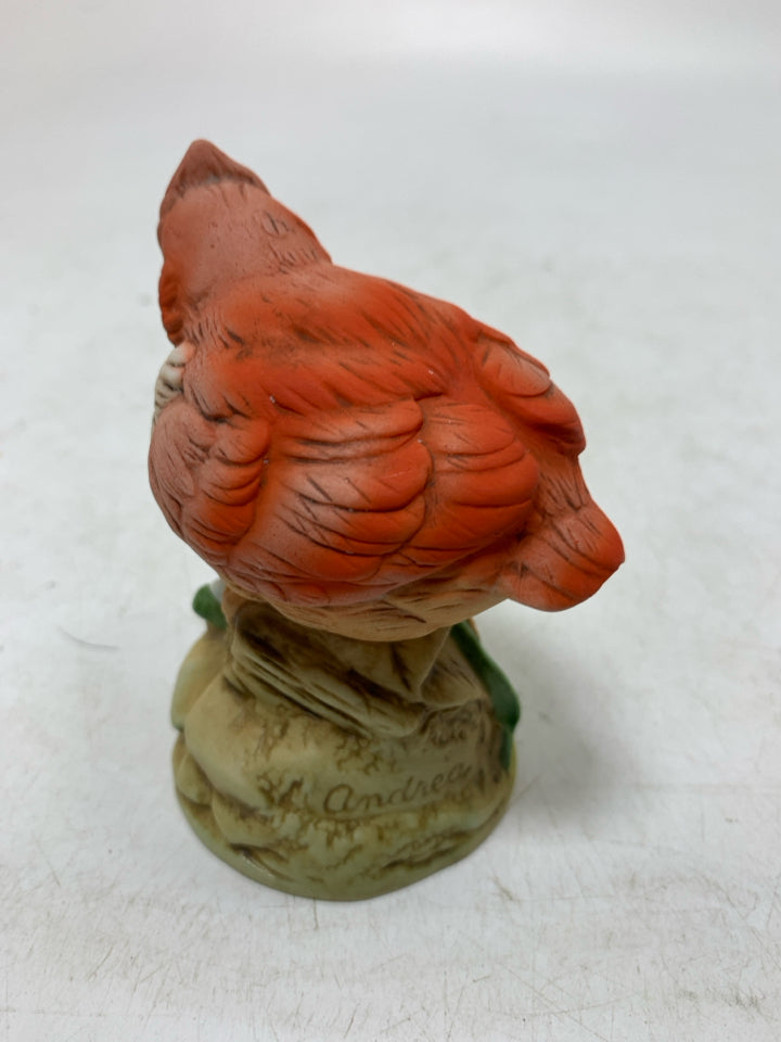 BABY CARDINAL ON ROCK FIGURINE.