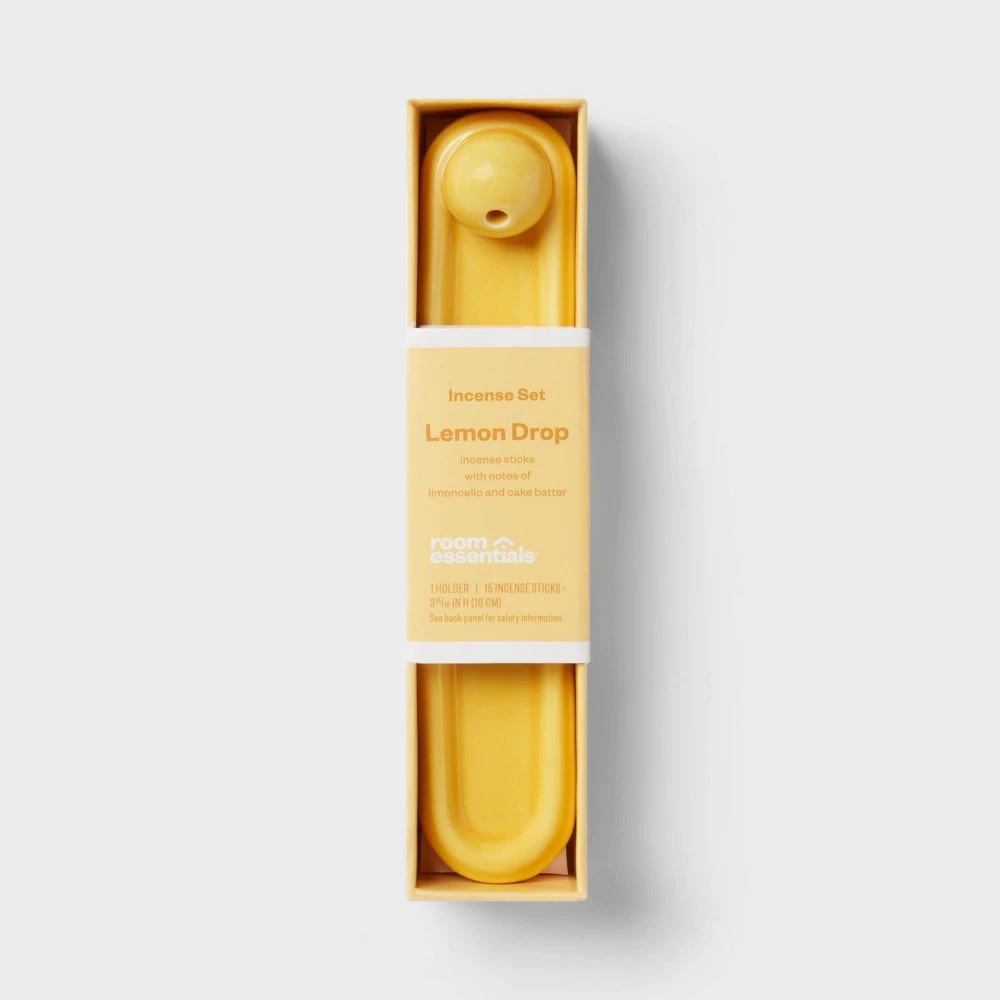 Incense and Ceramic Holder Lemon Drop - Room Essentials™ -